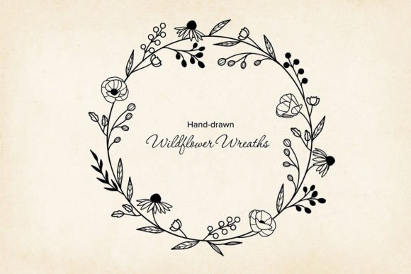 Download Hand-drawn Vector Floral Garland SVG - Drawn Collection