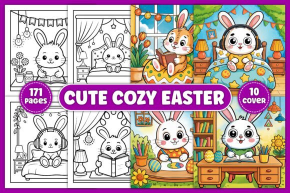 Download Cute Cozy Easter Coloring Book for Kids - Premium Resources