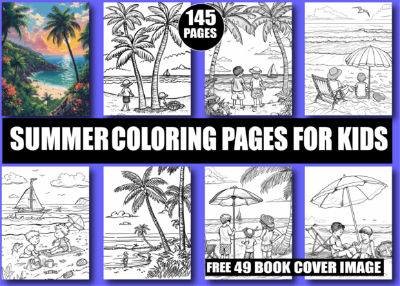 Download Summer Coloring Book for Kids V-5 - Premium Bundle