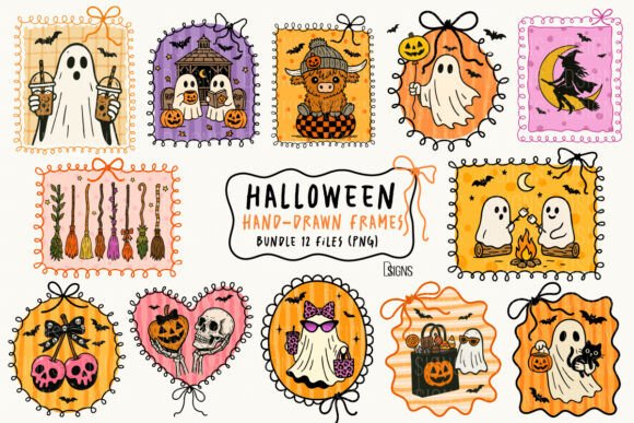 Download Halloween Hand-Drawn Frame Bundle Png - Drawn Collection