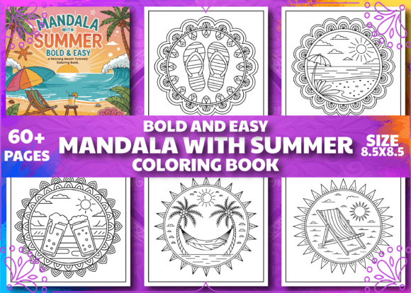 Download Mandala with Summer Bold and Easy Color - Premium Resources